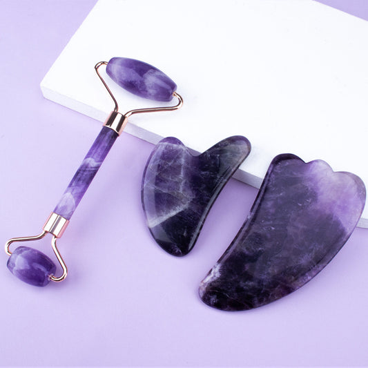 JadeAura™ Natural Jade Roller + Gua Sha Set